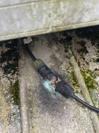 A damaged DC connector