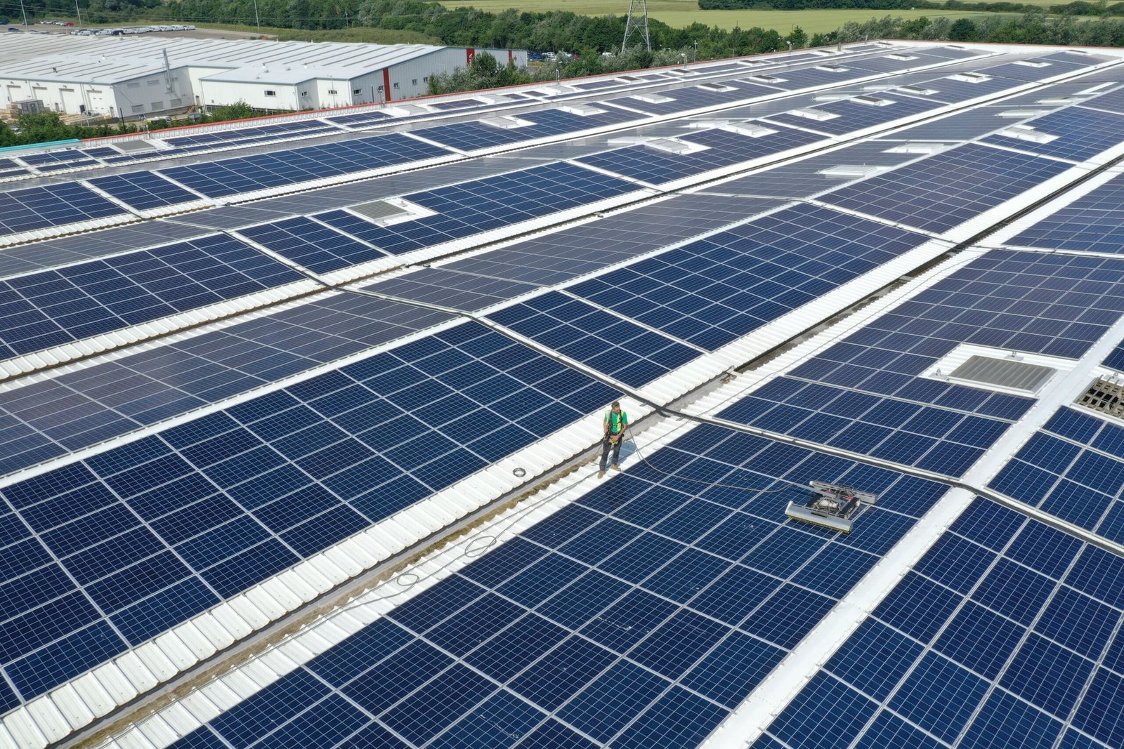 Thousands of solar panels on a roof